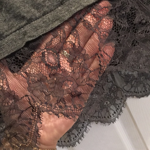 Grey and lace high low shirt!! - Picture 2 of 4